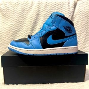Jordan 1 Mid University Blue Black Men’s 8